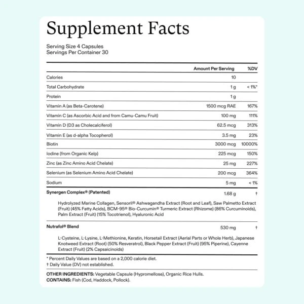 Nutrafol women ingredients